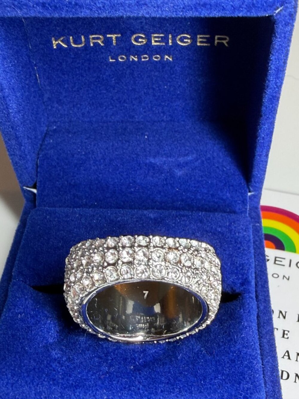 Kurt Geiger London Pavé Dome Cocktail Ring Size 7 NWT - Picture 4 of 6
